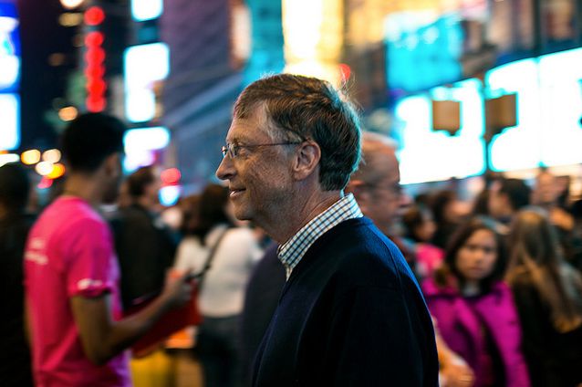 Bill Gates was spotted walking around Times Square